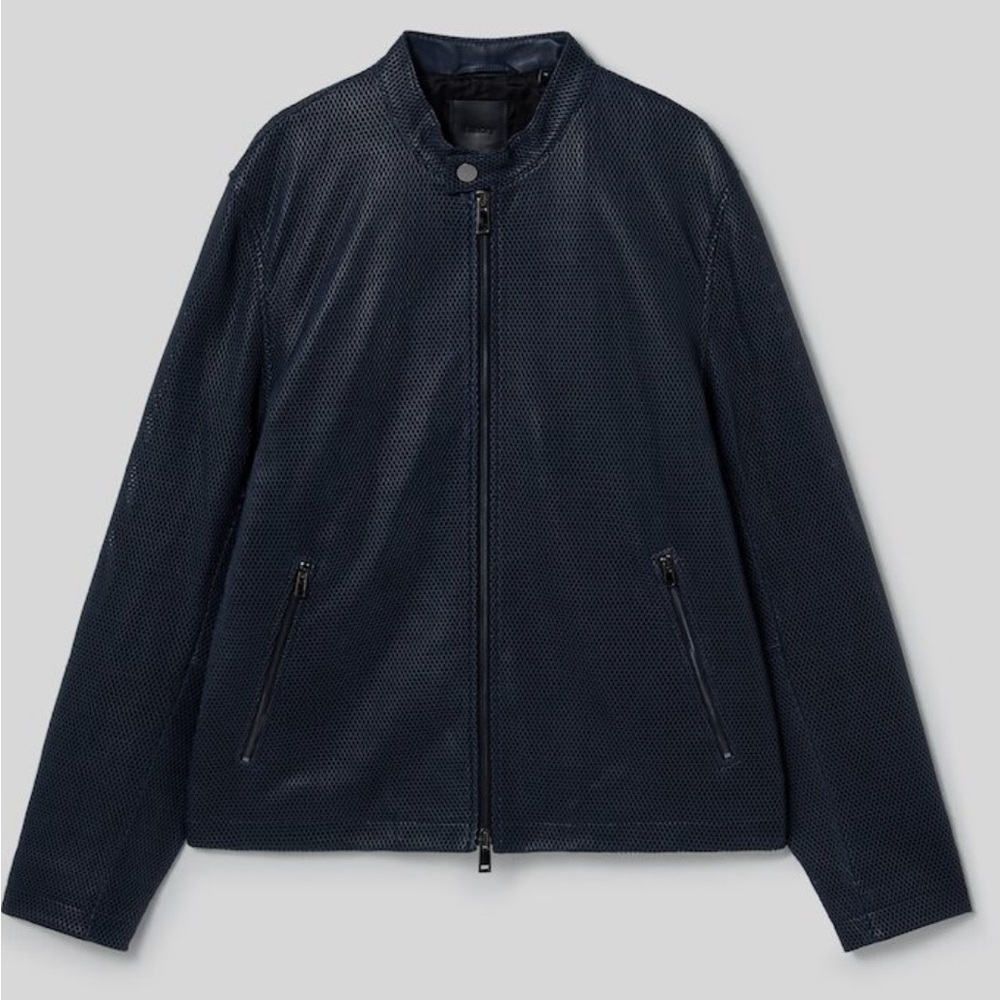 Theory Men Lamb Supreme Mesh Wynmore Jacket Baltic Sz L
